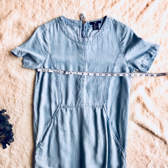 Chambray Sheath Dress with Pockets size 4 - Picture 6 of 7